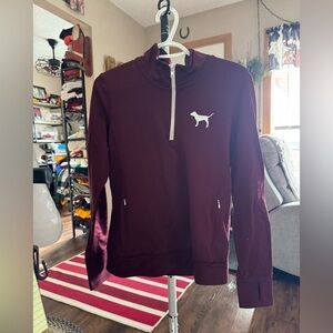 PINK Victoria's Secret Maroon Quarter-Zip Sweatshirt